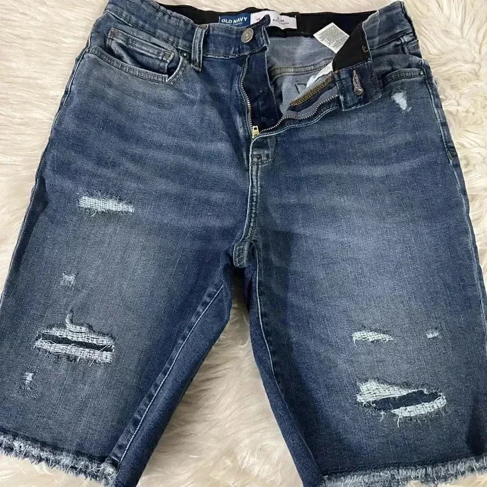Old Navy Slim Distressed Jean Shorts Size 16 - Picture 2 of 5